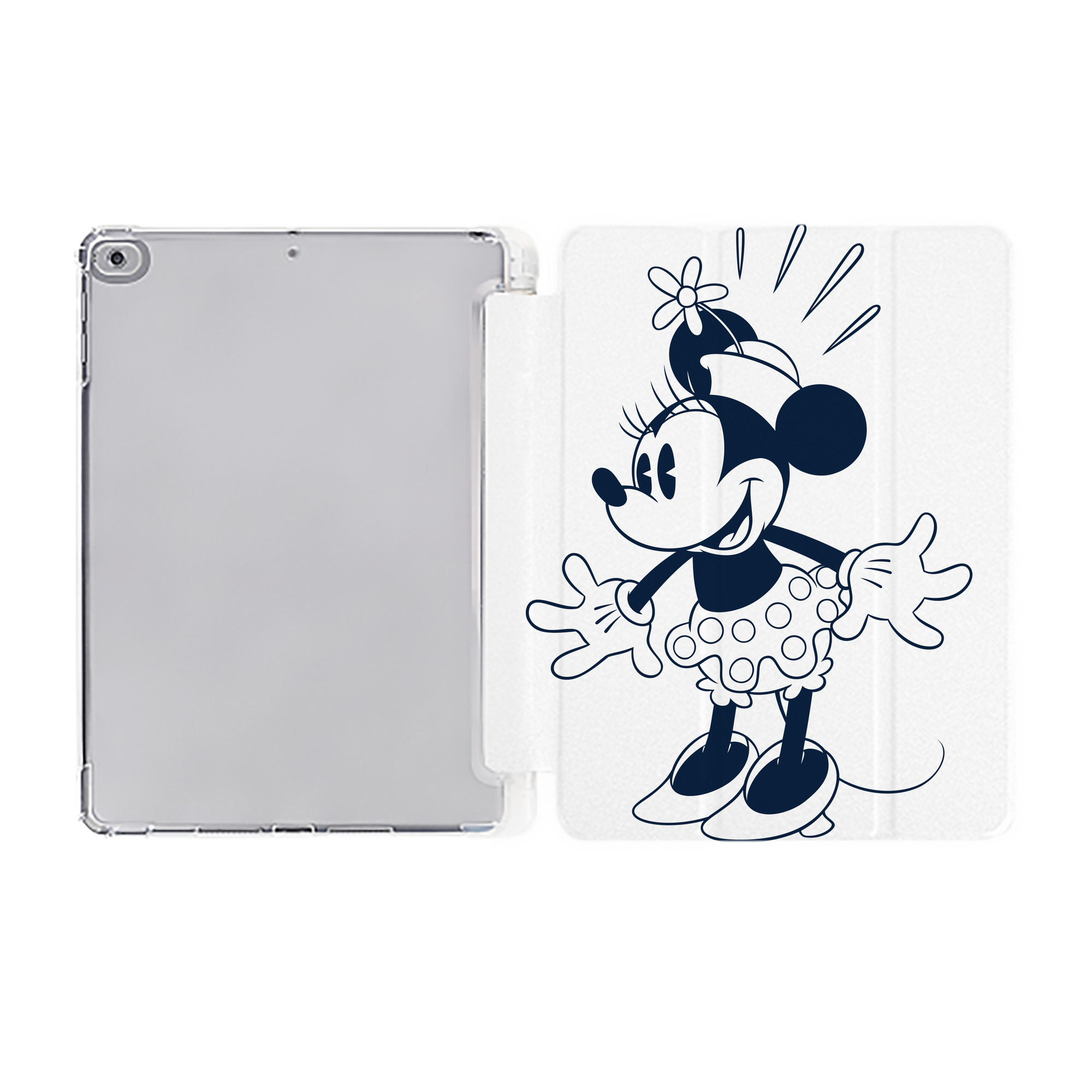 （画像用） ミッキーマウス Mickey Mouse IPad ケース ペン収納付き 三つ折りスタンド PUレザー×シリコン 対応機種9.5/10.5/10.9インチ
